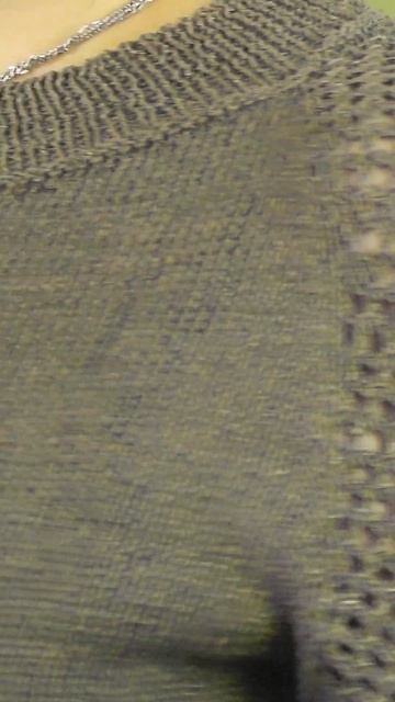 Джемпер из хлопка с ажурными рукавами смотреть онлайн