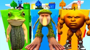 🐸ЧАНК БР БР ПАТАПИМ vs ОДИНДИНДИНДУН vs БОНЕКА АМБАЛАБУ В МАЙНКРАФТ! ШЕДИ ЛЕСКА И НУБИК MINECRAFT