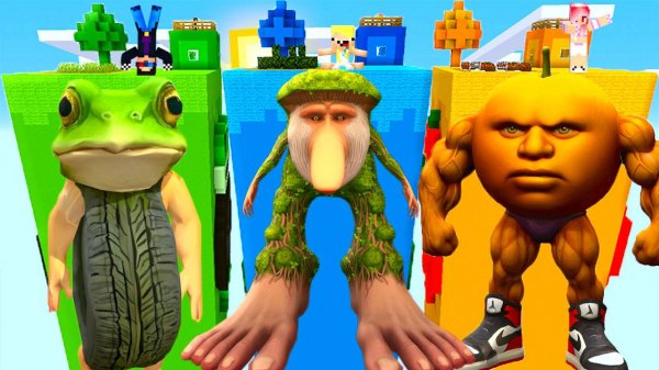 🐸ЧАНК БР БР ПАТАПИМ vs ОДИНДИНДИНДУН vs БОНЕКА АМБАЛАБУ В МАЙНКРАФТ! ШЕДИ ЛЕСКА И НУБИК MINECRAFT