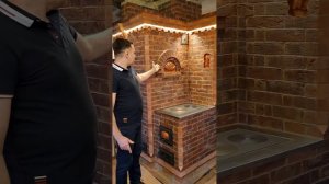 ШИКАРНАЯ ОТОПИТЕЛЬНАЯ КАМИНОПЕЧЬ ИЗ КИРПИЧА С РЕЗЬБО?