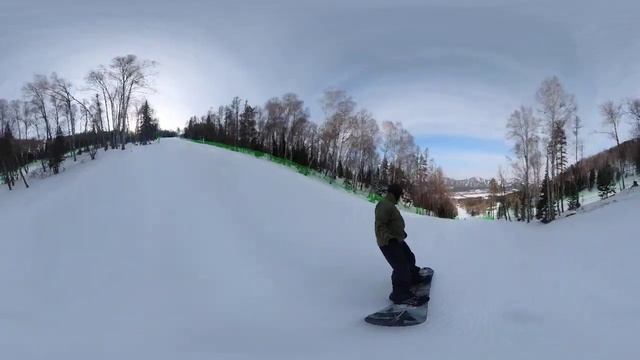 Горнолыжные трассы ВК Манжерок. 360 видео.