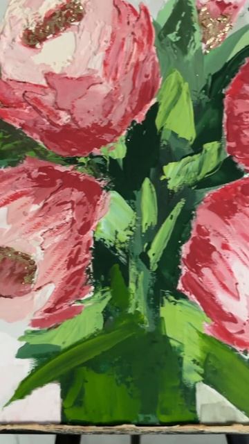 Пионы, акрил, поталь #shorts #пионы смотреть онлайн