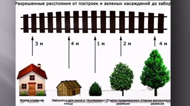Разрешенные расстояния от строений и посадок до забор смотреть онлайн
