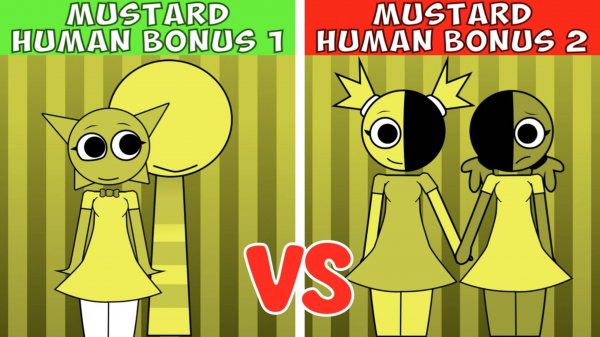 Incredibox Sprunki | 🟡 Mustard BONUS 1 ПРОТИВ BONUS 2?! | Чей HUMAN страшнее? 😱 #sprunki #mustard