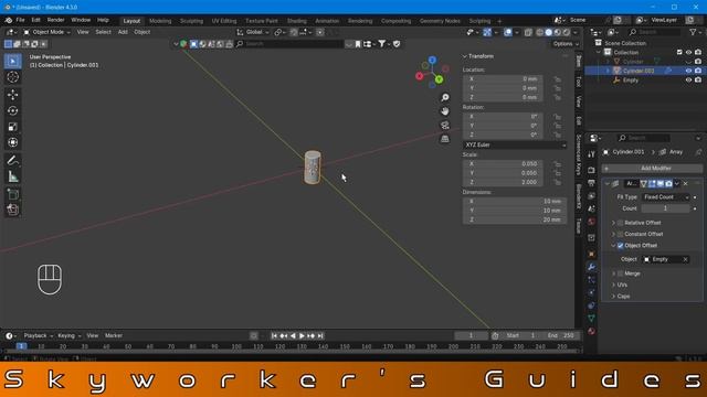 Blender. Модификаторы ARRAY & BOOLEAN. Типичная ошибка. смотреть онлайн