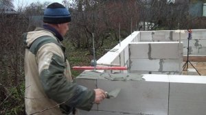 Строю Баню/Закончил стены из газобетона