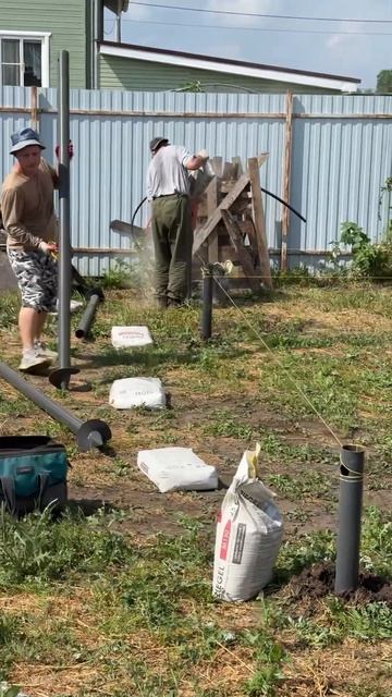 Установка свайного фундамента под баню💨 #pihta #стройка смотреть онлайн