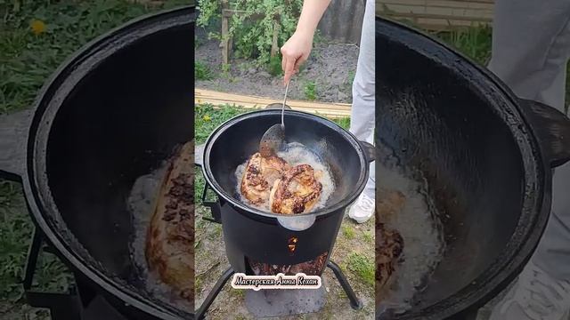 Курица в казане с картошкой. смотреть онлайн