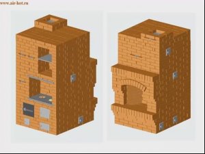 Двухколпаковая ОВП с камином