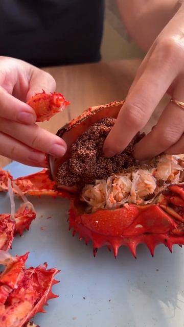 А ВЫ ПРОБОВАЛИ КРАБА И КРАБЬЮ ИКРУ? #рецепты #крабы #кра смотреть онлайн