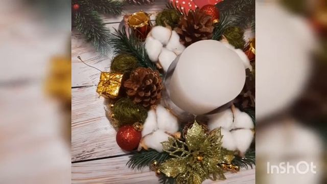 Как сделать новогоднюю свечу для декора смотреть онлайн