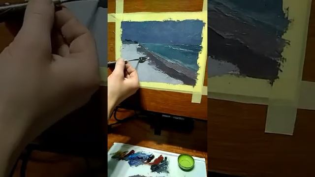 Засніжене узбережжя Чорного моря. Лазурне. Живопис о?