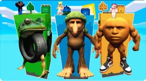 🍊 🐸 ЧАНК БРР БРР ПАТАПИМ vs УДИН ДИН ДИН ДУН vs БОНЕКА АМБУЛУБУ в МАЙНКРАФТ! ЛЕСКА НУБИК ШЕДИ