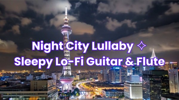 Dreamy Night City Ambience ✧ Soft Lo-Fi Guitar & Flute for Sleep/Study (60 BPM)