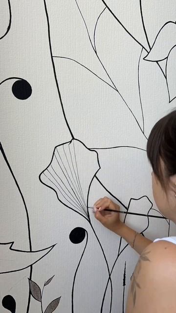 От эскиза до реализации - роспись стены. Графичный рис? смотреть онлайн