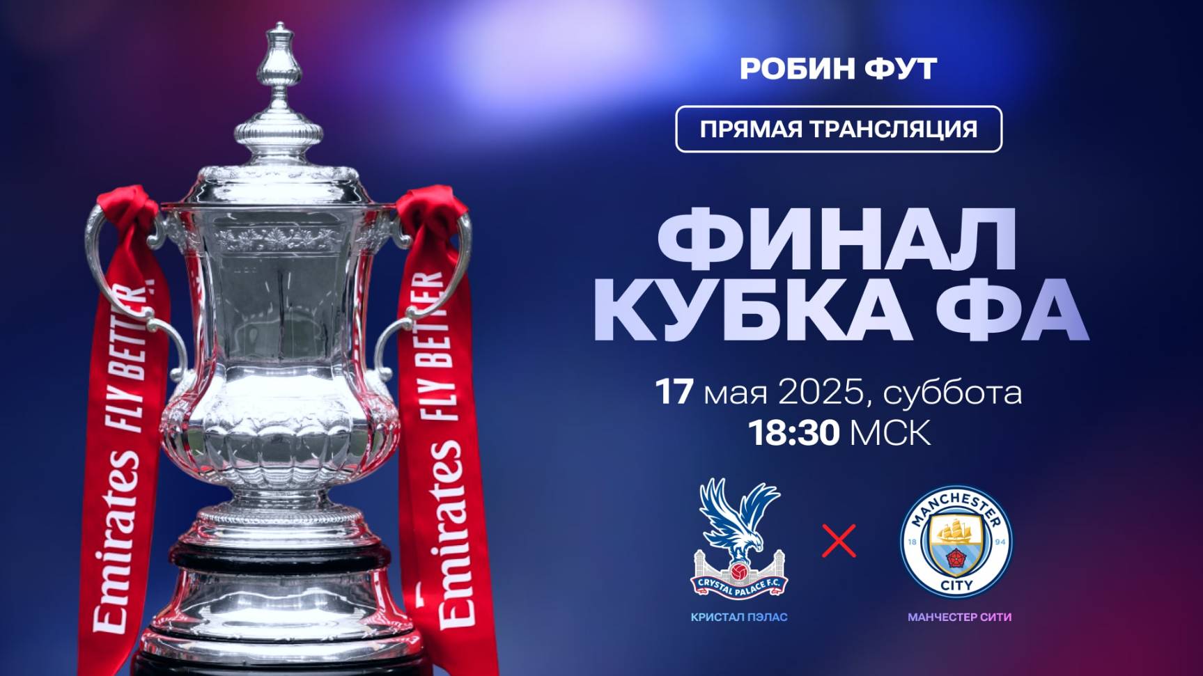 17.05.2025 | 18:30 | ФИНАЛ | КУБОК ФА | Кристал Пэлас - Манчестер Сити | Александр Шнайдер
