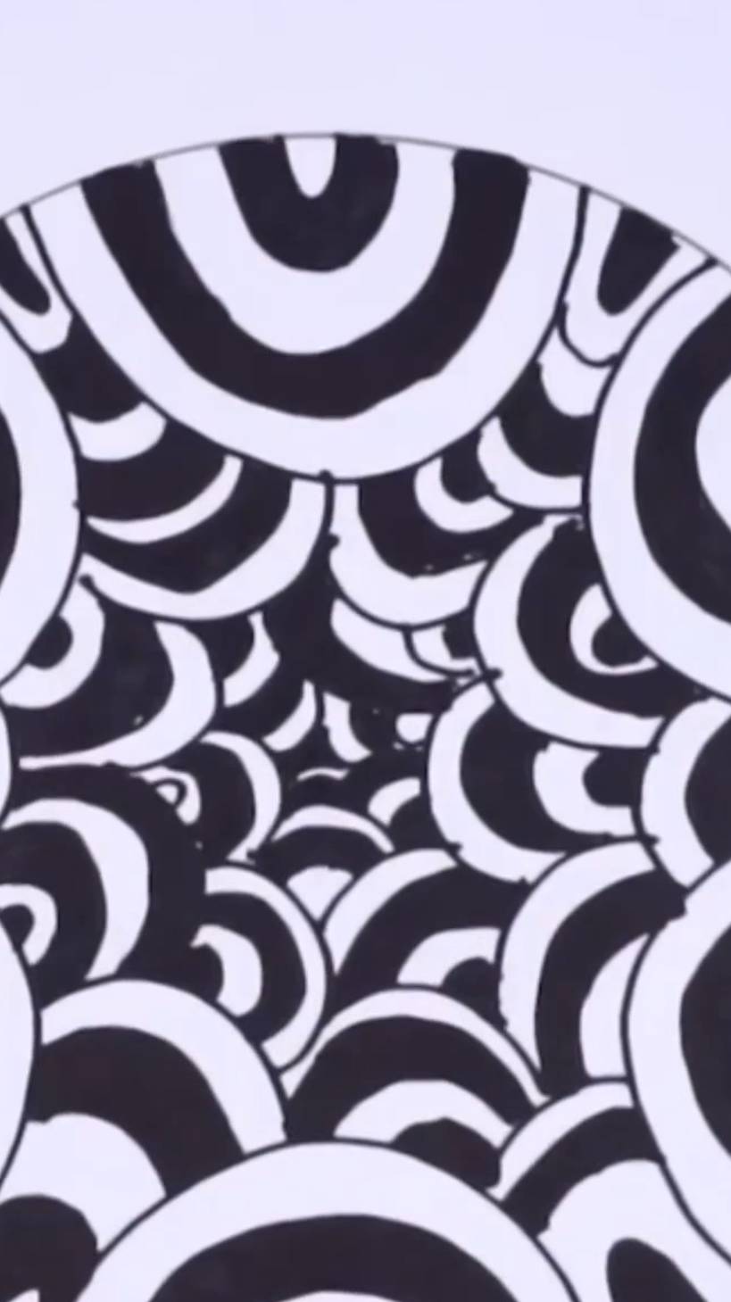 Зендудлинг из кругов. Рисуем дудлинг узоры черной ручкой быстро, просто, залипательно.