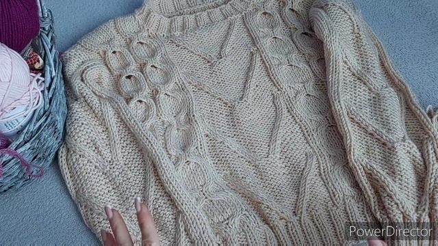 ДЖЕМПЕР С ПОЛУРОМБАМИ И ЯЧЕЙКАМИ ИЗ ПРЯЖИ АЛИЗЭ смотреть онлайн