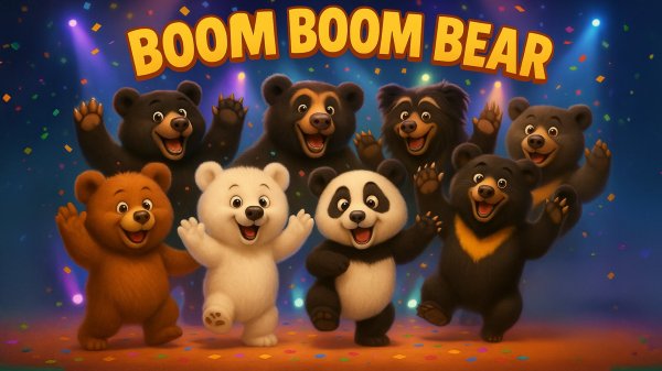 Boom Boom Bear. Песня про весёлых медвежат.