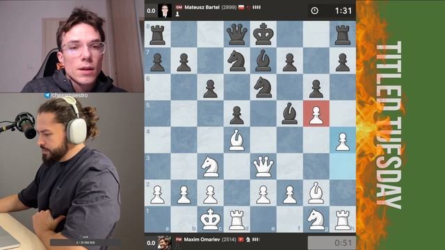 ГРОБ НИКОГО НЕ ЩАДИТ! // FM МАКСИМ ОМАРИЕВ vs GM МАТЕУШ БАРТЕЛЬ #chess #шахматы #chesscom смотреть онлайн