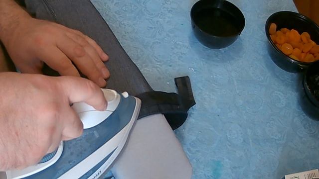 Подрезаю длину штанов ,без ниток.