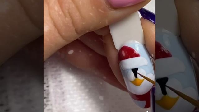 Новогодний маникюр❄️/ Рисуем пингвина гель лаком 🐧 смотреть онлайн