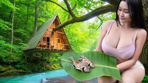 Строительство бамбуковых домов и ловля речной рыбы примитивным способом