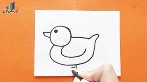 Как нарисовать утенка поэтапно/how to draw a duck step by step