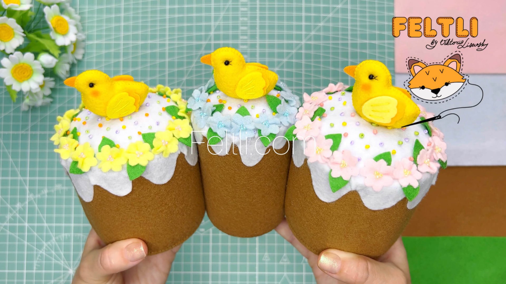 Куличи из фетра своими руками / Пасхальный декор из фетра / Мастер-класс Пасхальный кулич из фетра смотреть онлайн