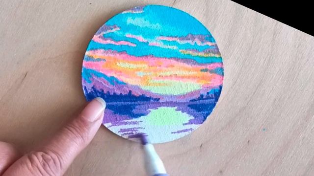 День шестой. Челенж. Рисуем природу. Красивый закат. Миниатюра. смотреть онлайн