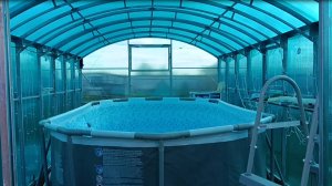 Теплый каркасный  бассейн, бассейн в теплице или как сделать идеальный бассейн