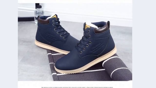 Хлопковые теплые зимние ботинки на шнуровке Cotton Warm Lace up Winter Shoes смотреть онлайн
