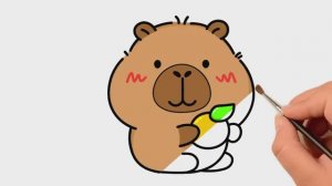 Как нарисовать милую капибару апельсином легко