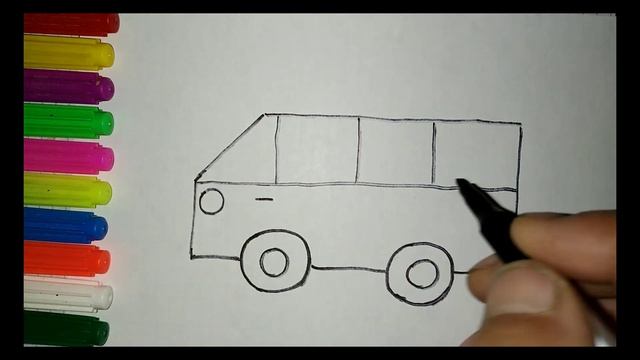Easy drawing for kids Автобус расмини чизиш 孩子們的簡單繪畫 | Dessin facile pour les enfants смотреть онлайн