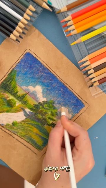 А ты любишь рисовать цветными карандашами? #рисунок #asmr #artdrawing #artist #художник смотреть онлайн