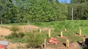 Установка свай для дома А-Фрейм 6х8.