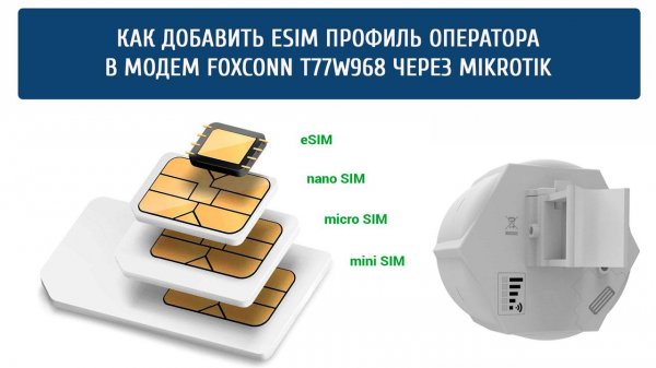 🎥 Настройка eSIM в MikroTik с нуля: Инструкция для LTE модема Foxconn T77W968 #eSIM #SXT