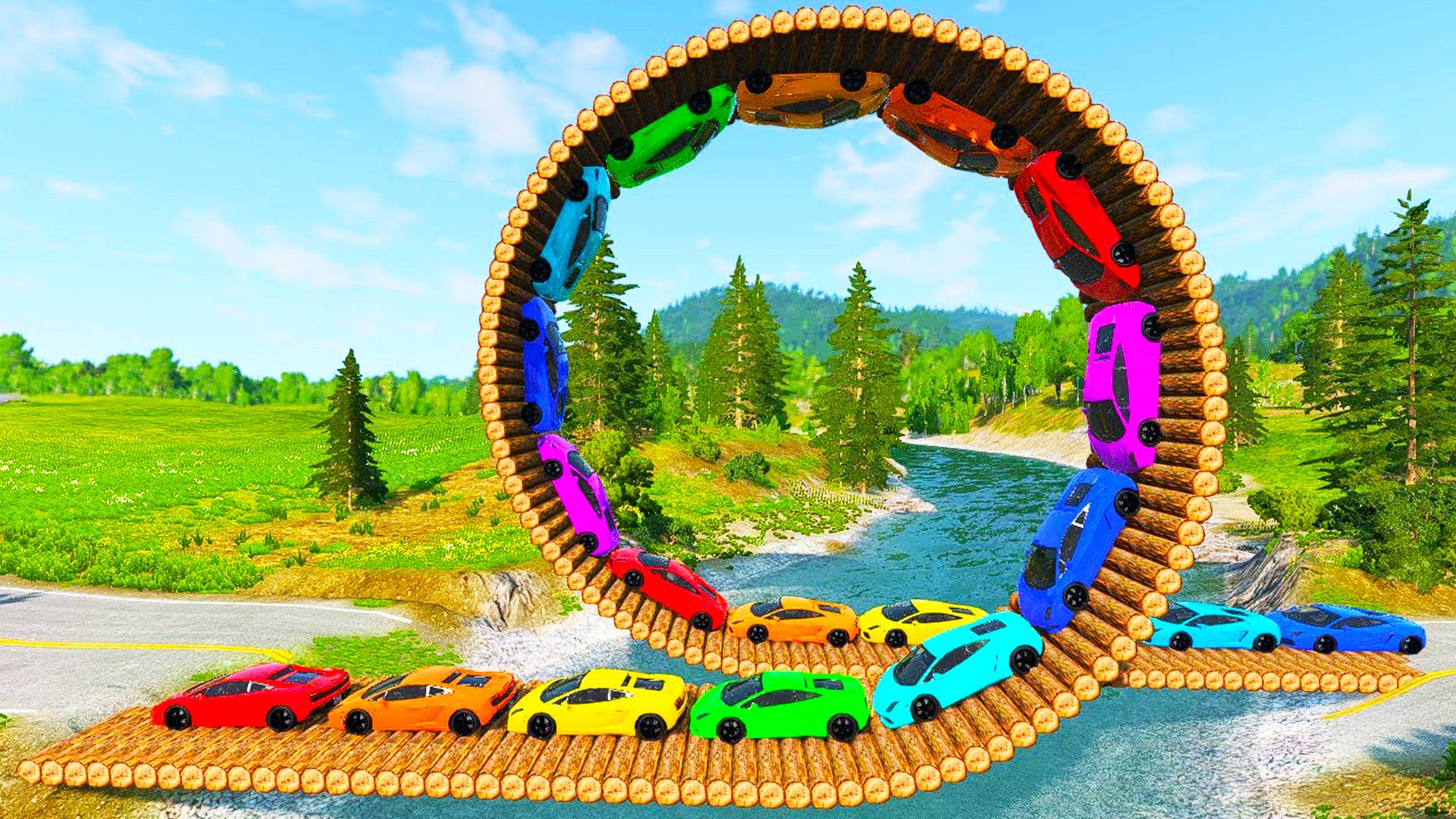 Автомобили VS Петлевого моста 😱|BeamNG.Drive|Бемиджи Драйв смотреть онлайн