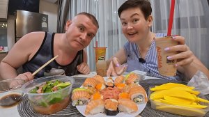 Мукбанг переживаю, что нам скоро придётся ЗАКРЫТЬ КАНАЛ! НАЛОПАЛИСЬ напоследок огромные РОЛЛЫ и суши