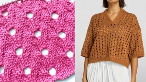 Ажурные ложные косы 💥 Узор джемпера от Макс Мара