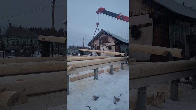 Сборка сруба дома 7х8 в 1,5 этажа в Борском районе, д.Верх смотреть онлайн