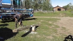 №2.  Укрепление столбов на складе пасынками.  17. 08. 2017