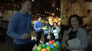 Награждение призеров турнира по боулингу
