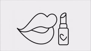 Раскраска для Детей Губы и Помада Рисуем Губы и Помаду Рисуем Раскраски