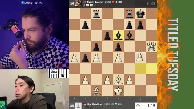 СКУФСКИЙ КОНЬ! // CM ИЛЬЯ CHESS RAY vs FM МАКСИМ ОМАРИЕВ #chess смотреть онлайн