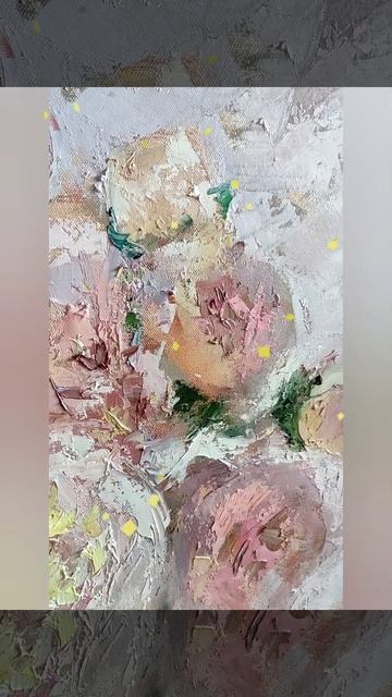 Пионы. Картина маслом. Живопись мастихином. смотреть онлайн