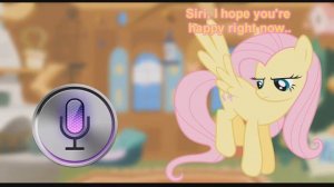 Флаттершай разговаривает с Siri Fluttershy and Siri.