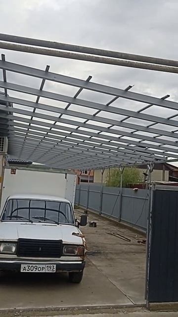 каркас навеса без ферм!! #shotrs #навесы #навесотдома смотреть онлайн