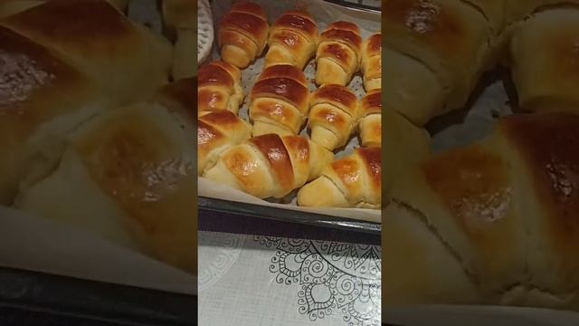 готовим рогалики//пышные булочки//полный рецепт моём к
