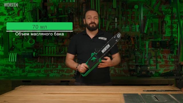 ОБЗОР на Электрическую цепную пилу, WORTEN шина 12 и 16 дюйм смотреть онлайн